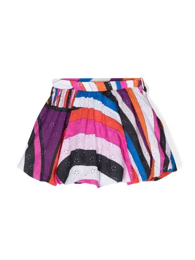 Pucci Junior Kids' Marmo-print Puffball Skirt In 粉色