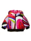 Pucci Junior Iride-print Puffer Jacket In Pink