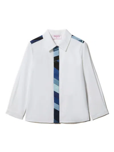 Pucci Junior Kids' Iride-print Shirt In 白色