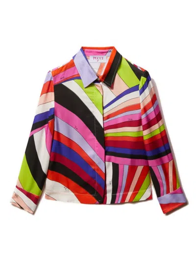 Pucci Junior Kids' Iride-print Shirt In 粉色