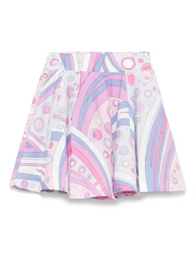 Pucci Junior Kids' Iride-print Skirt In Purple