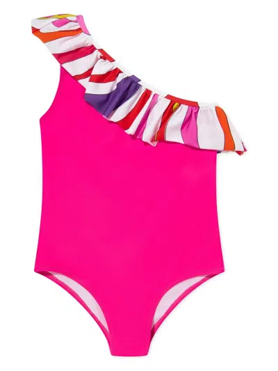 Pucci Junior Kids' Iride-print Swimsuit In Pink
