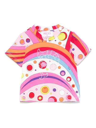 Pucci Junior Babies' Iride-print T-shirt In Pink