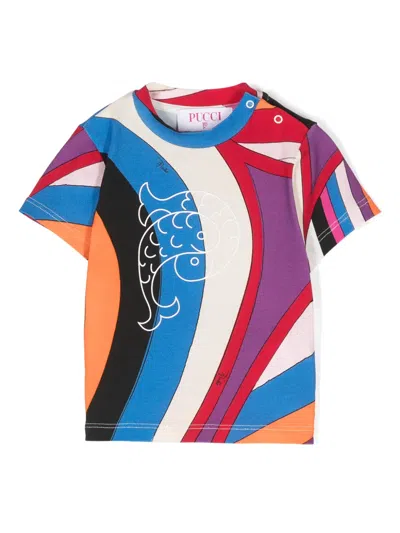 Pucci Junior Babies' Iride-print T-shirt In Purple