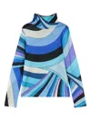 Pucci Junior Iride-print Top In Blue
