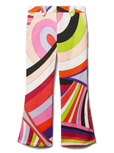 Pucci Junior Kids' Iride Print Trousers In Multicolour