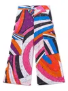 Pucci Junior Iride-print Broderie-anglaise Trousers In Purple