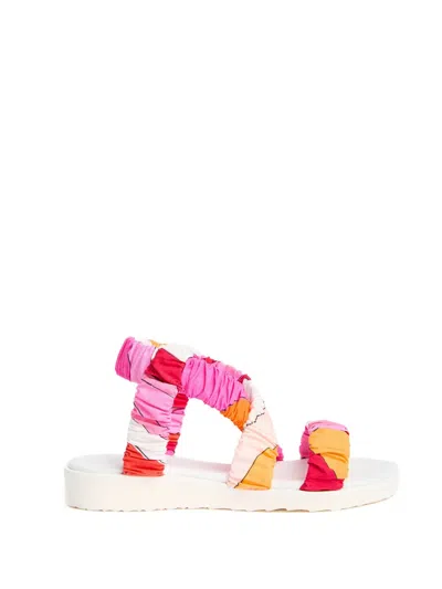 Pucci Junior Kids' Iride-print Cross-strap Sandals In Multi