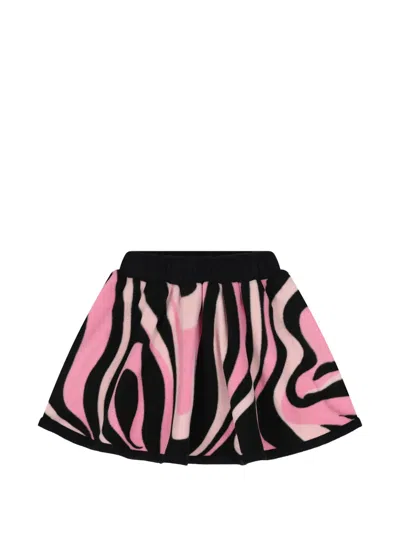 Pucci Junior Kids' Iride-print Fleece Skirt In Black