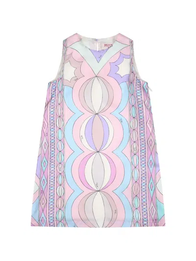Pucci Junior Kids' Iride-print Sleeveless Dress In 핑크
