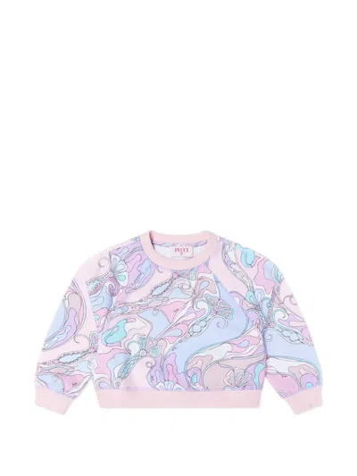 Pucci Junior Kids' Iride-print Sweater In Pink