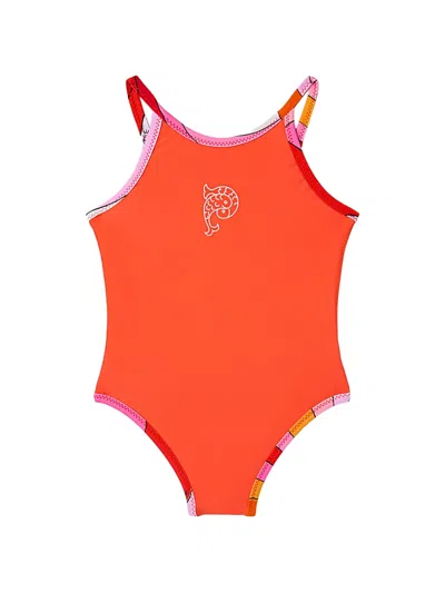 Pucci Junior Babies' Iride-print Swimsuit In Orange