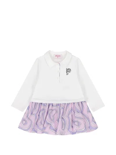 Pucci Junior Babies' Labirinto-print Polo Dress In White