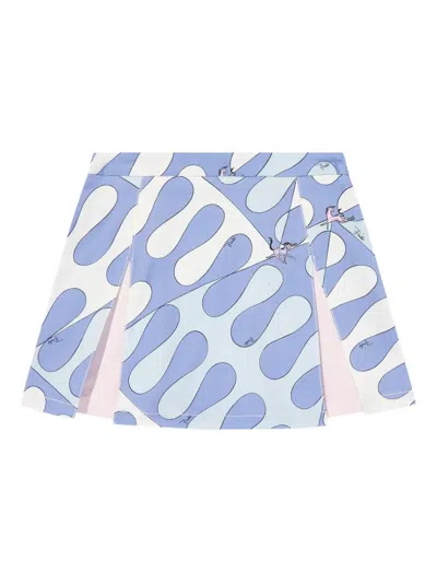 Pucci Junior Kids' Leocorno-print Mini Skirt In Blue