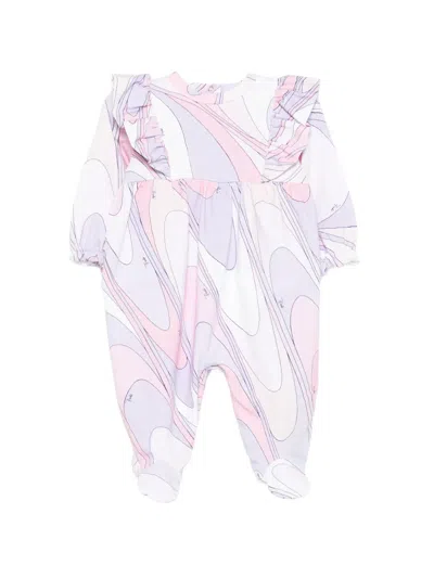 Pucci Junior Lilac Babygrow Set In White