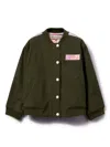 Pucci Junior Logo-appliqué Bomber Jacket In Green