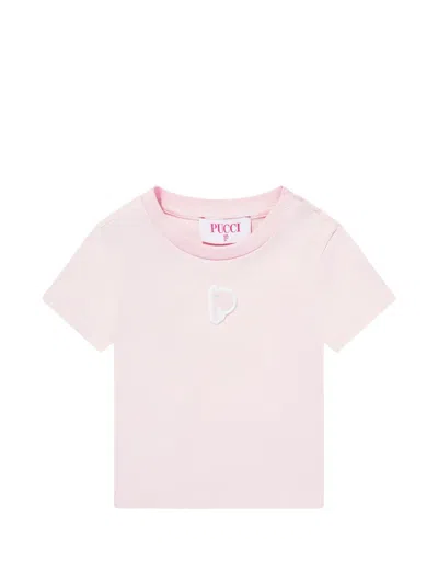 Pucci Junior Babies' Logo-appliqué T-shirt In Pink