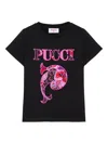 Pucci Junior Logo-embroidered T-shirt In Black