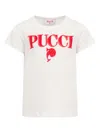 Pucci Junior Logo-graphic Cotton T-shirt In White