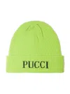Pucci Junior Logo-intarsia Beanie In Green