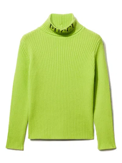 Pucci Junior Kids' Logo-intarsia Jumper In 绿色