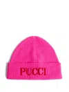 Pucci Junior Logo-jacquard Beanie In Pink