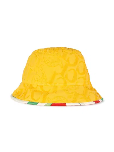 Pucci Junior Kids' Logo-jacquard Bucket Hat In Yellow