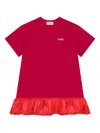 Pucci Junior Logo-patch Ruffled Dress In Red