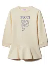 Pucci Junior Logo-print Cotton Dress In White