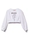 Pucci Junior Logo-print Cropped Sweatshirt In White
