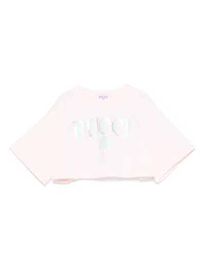 Pucci Junior Kids' Logo-print T-shirt In Pink
