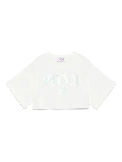 Pucci Junior Kids' Logo-print T-shirt In White