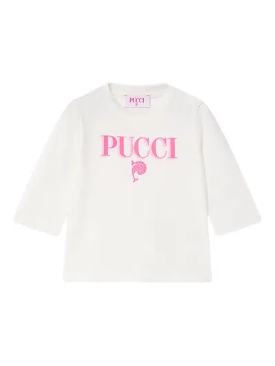 Pucci Junior Babies' Logo-print T-shirt In White