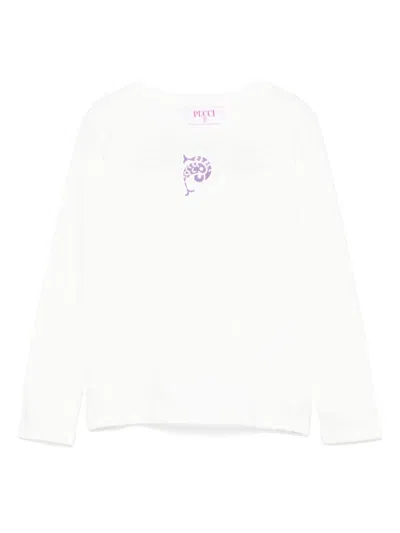 Pucci Junior Kids' Logo-print T-shirt In White