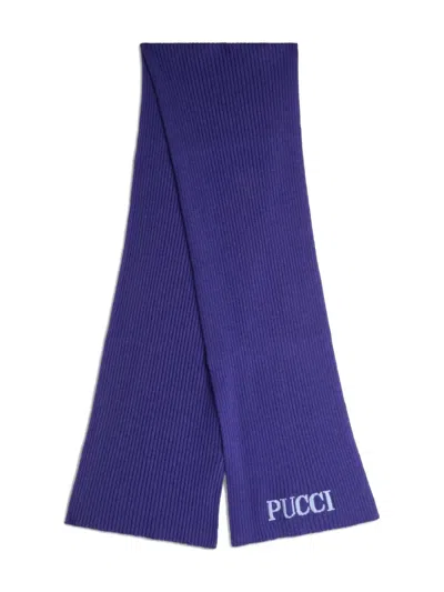 Pucci Junior Kids' Logo Scarf In Purple