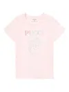 Pucci Junior Logo T-shirt In Pink