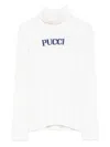 Pucci Junior Logo Turtleneck Sweater In Neutral