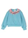 Pucci Junior Long Sleeve Sweatshirt In Blue