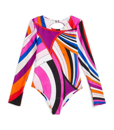 Pucci Junior Kids'  Long-sleeve Swimsuit (10-12 Years) In Multi
