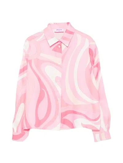 Pucci Junior Kids' Long-sleeve Shirt In Multi