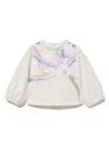 Pucci Junior Marmo-print Top In Neutrals