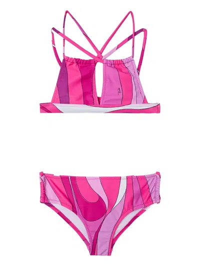Pucci Junior Babies' Marmo Print Bikini In Pink
