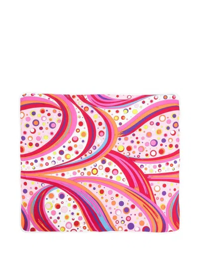 Pucci Junior Marmo-print Blanket In Pink