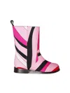 Pucci Junior Marmo-print Boots In Pink