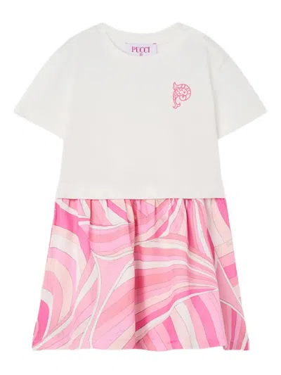 Pucci Junior Babies' Marmo-print Dress In Multi