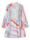 Pucci Junior Blue Iride Abstract-print Dress In Purple