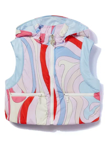 Pucci Junior Kids' Marmo-print Gilet In Pink