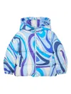 Pucci Junior Marmo-print Hooded Jacket In Multi