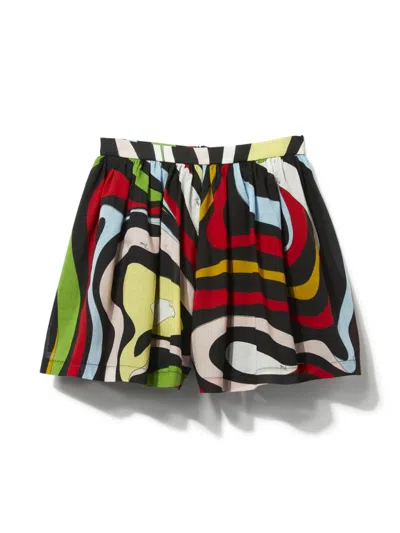 Pucci Junior Kids' Marmo-print Miniskirt In Multicolour