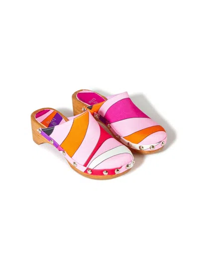 Pucci Junior Kids' Marmo-print Sandals In Pink